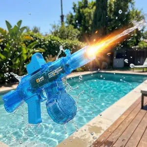Electric Continuous Water Gun, Automatic High-Speed Water Toy with Light Effects, Outdoor Beach Swimmin