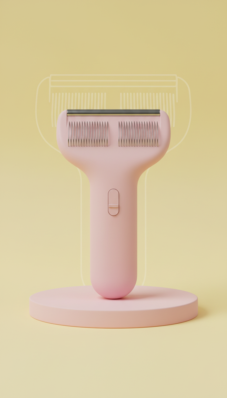 Peigne électrique double tête rose pétale