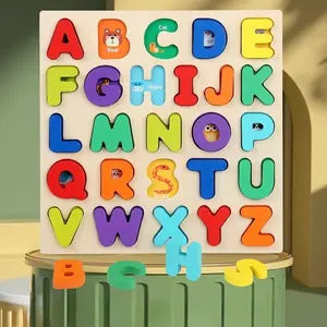 3D Wooden Puzzle Set, Numbers & Letters, Shape Recognition Puzzles, Early Learning Toy, Montessori