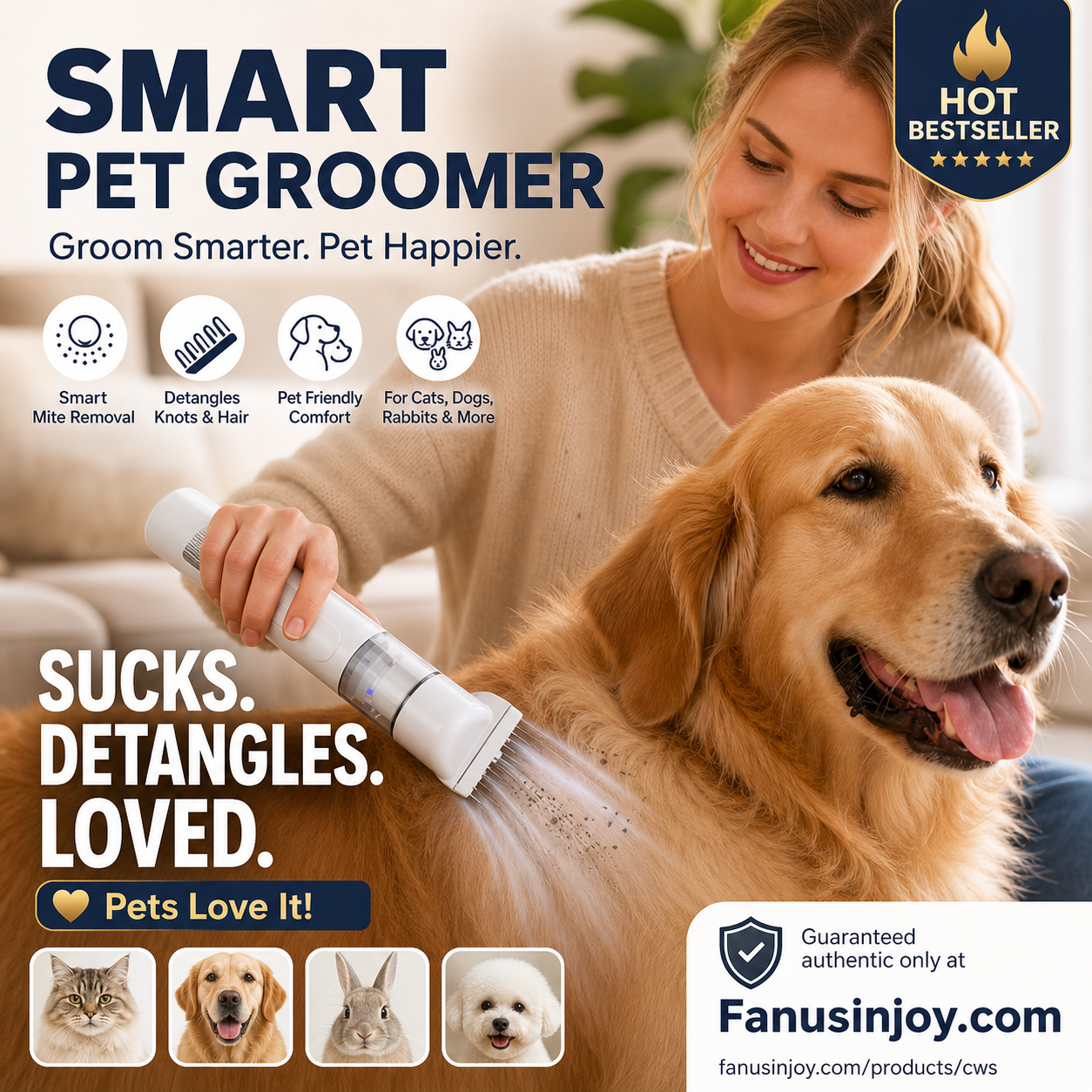 Electric Pet Grooming Comb🐕Keep your furry friends away from mites, fleas and tangled fur！