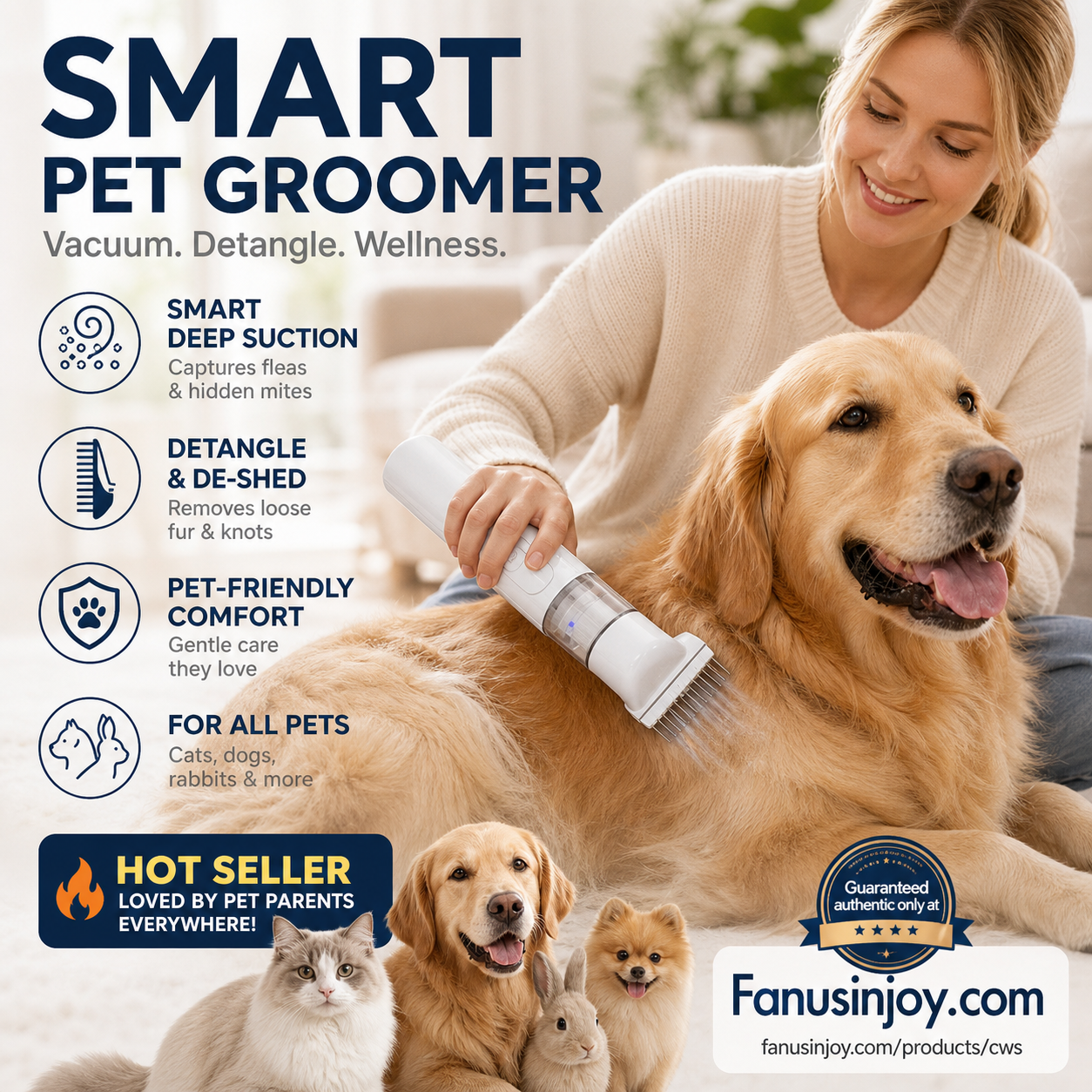 Electric Pet Grooming Comb🐕Keep your furry friends away from mites, fleas and tangled fur！