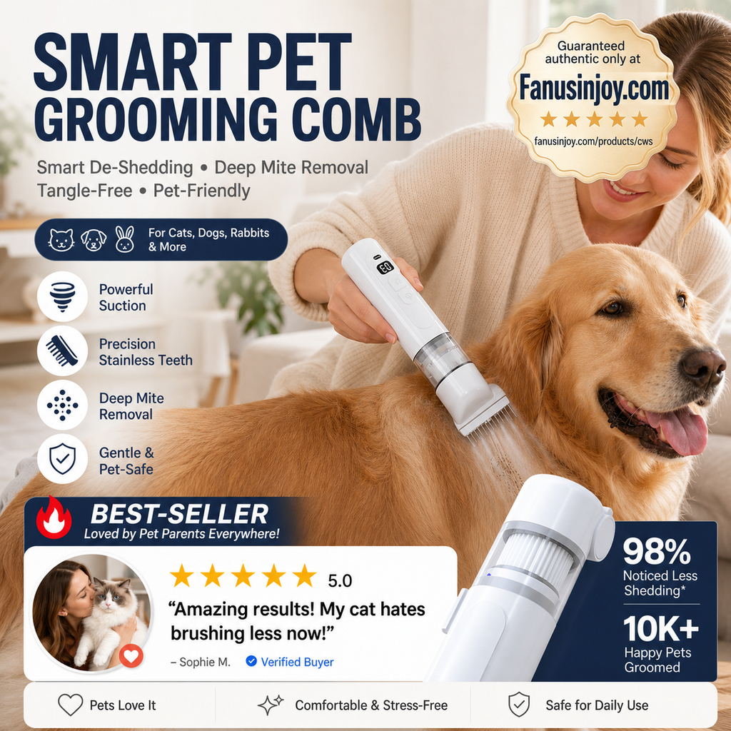 Electric Pet Grooming Comb🐕Keep your furry friends away from mites, fleas and tangled fur！