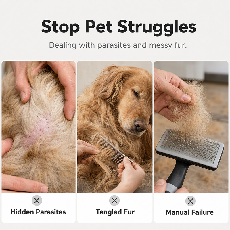 Electric Pet Grooming Comb🐕Keep your furry friends away from mites, fleas and tangled fur！