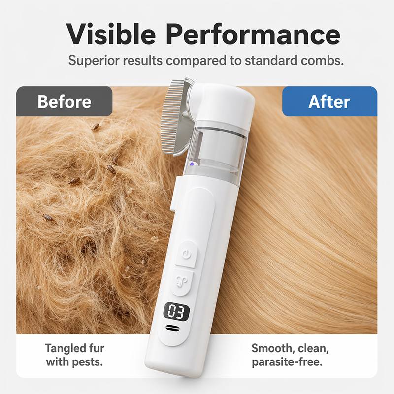 Electric Pet Grooming Comb🐕Keep your furry friends away from mites, fleas and tangled fur！